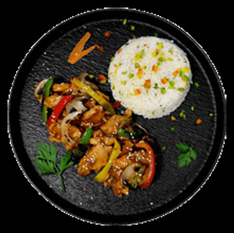 Chicken Stir Fry with Vegetable Rice