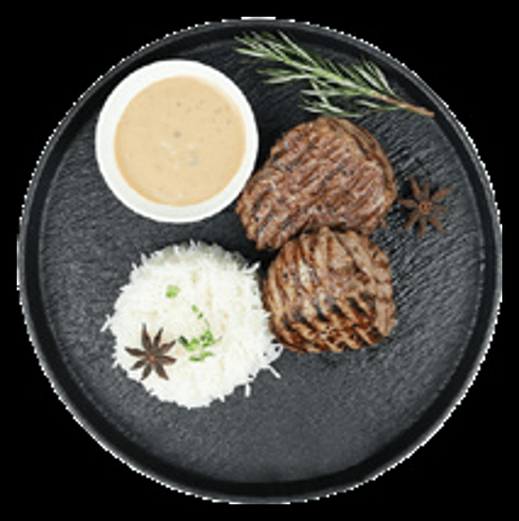 Beef Steak with White Rice