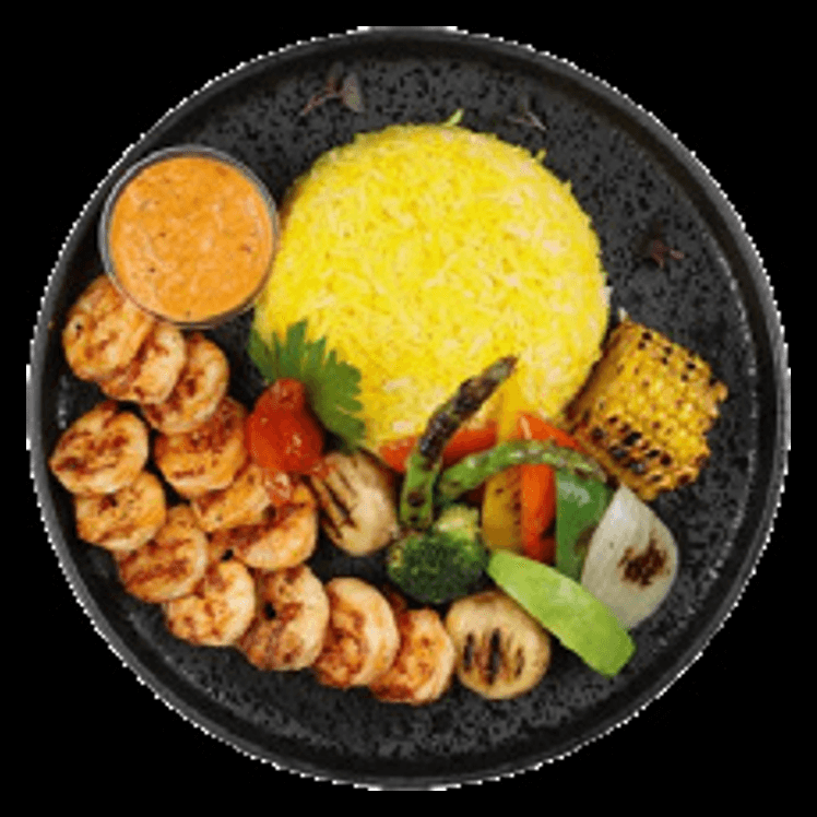 Grilled White Fish with Vegetable Rice